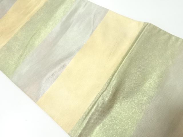 アンティーク　横段模様織出し袋帯（材料）